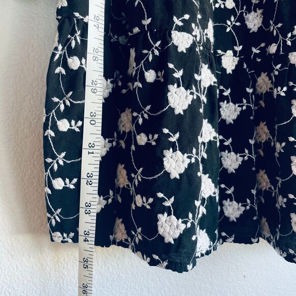 Draper James Women's Embroidered Long Sleeve Short Dress in Black & White Size M - Picture 12 of 16